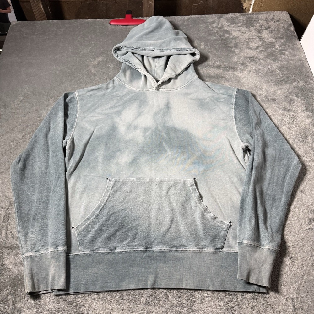 DANNIJO Hoodie Womens Small Green White Tie Dye Relaxed Pullover Cozy Distressed